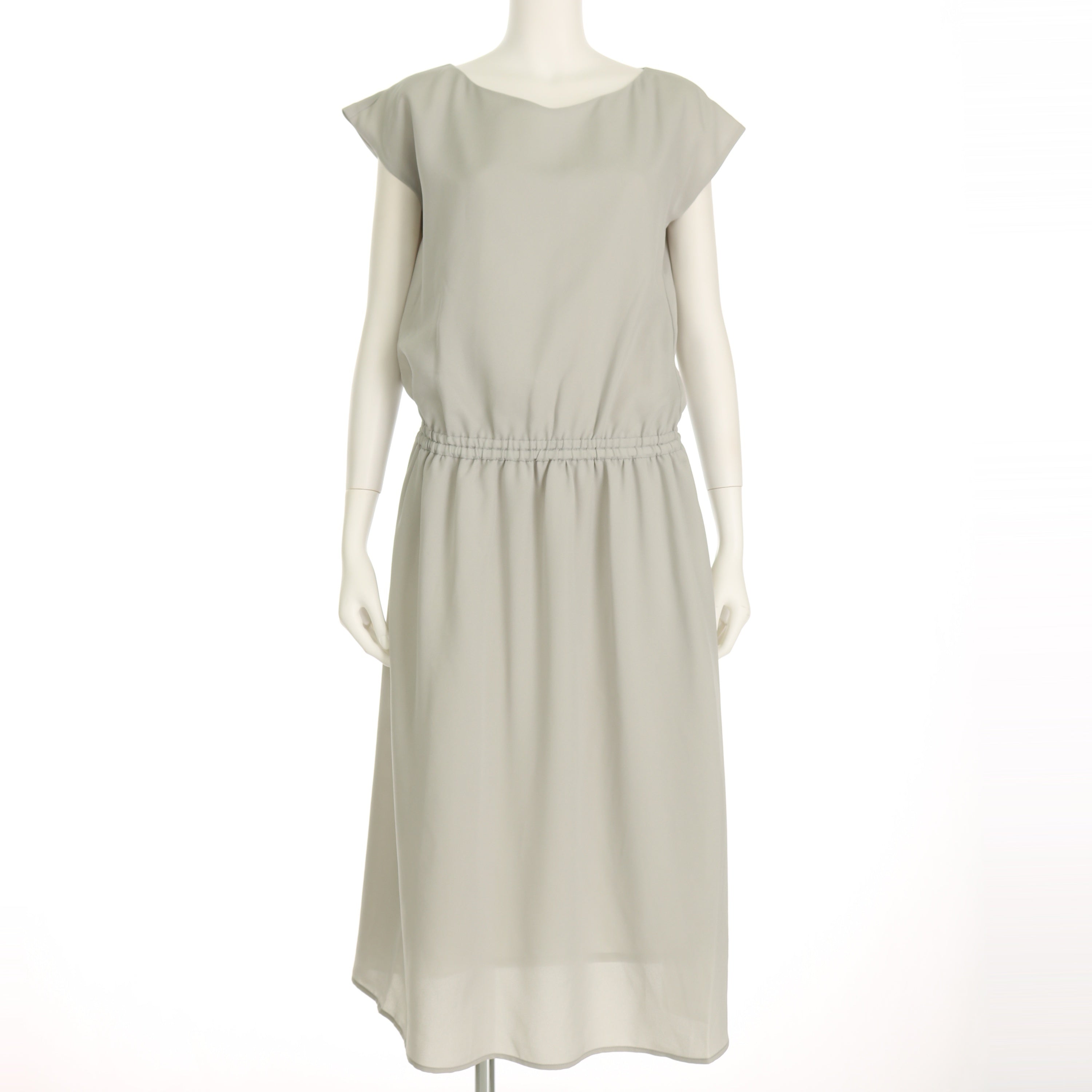 ウエスト切替え浅めVネックワンピース