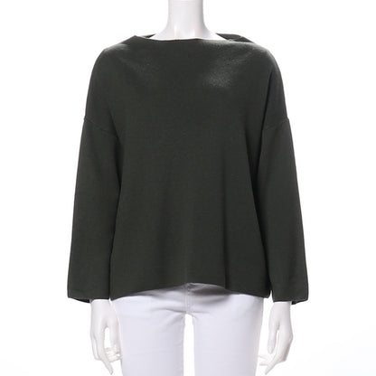 スラッシュドネックドロップショルダーニット