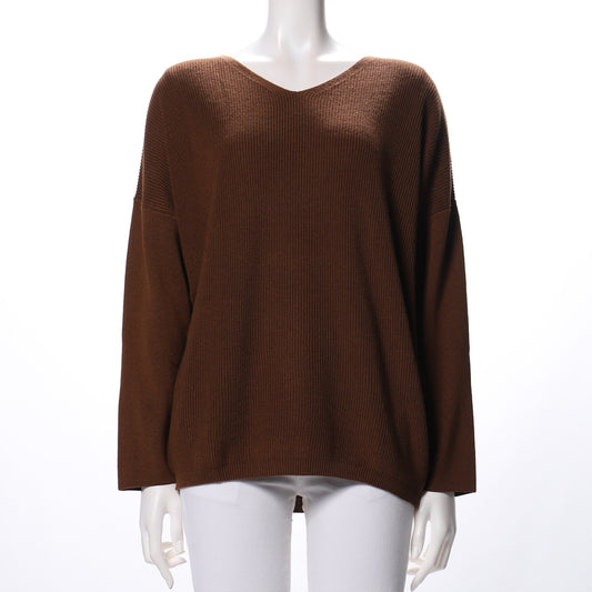 Vネックドロップショルダーニット