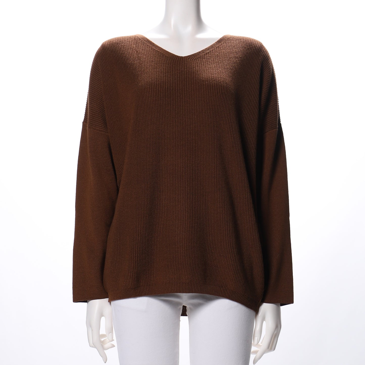 Vネックドロップショルダーニット