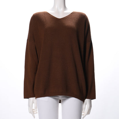 Vネックドロップショルダーニット