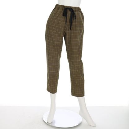 チェック柄ドロストパンツ