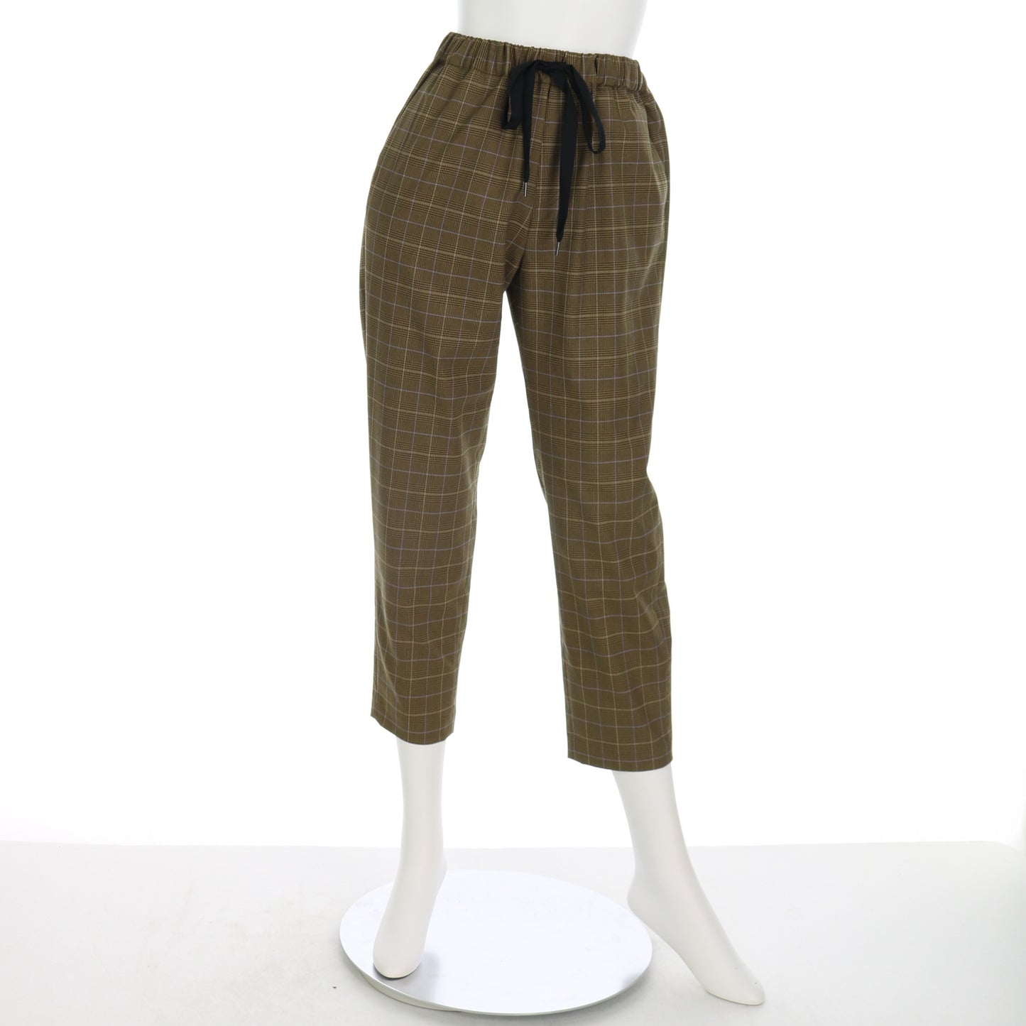 チェック柄ドロストパンツ