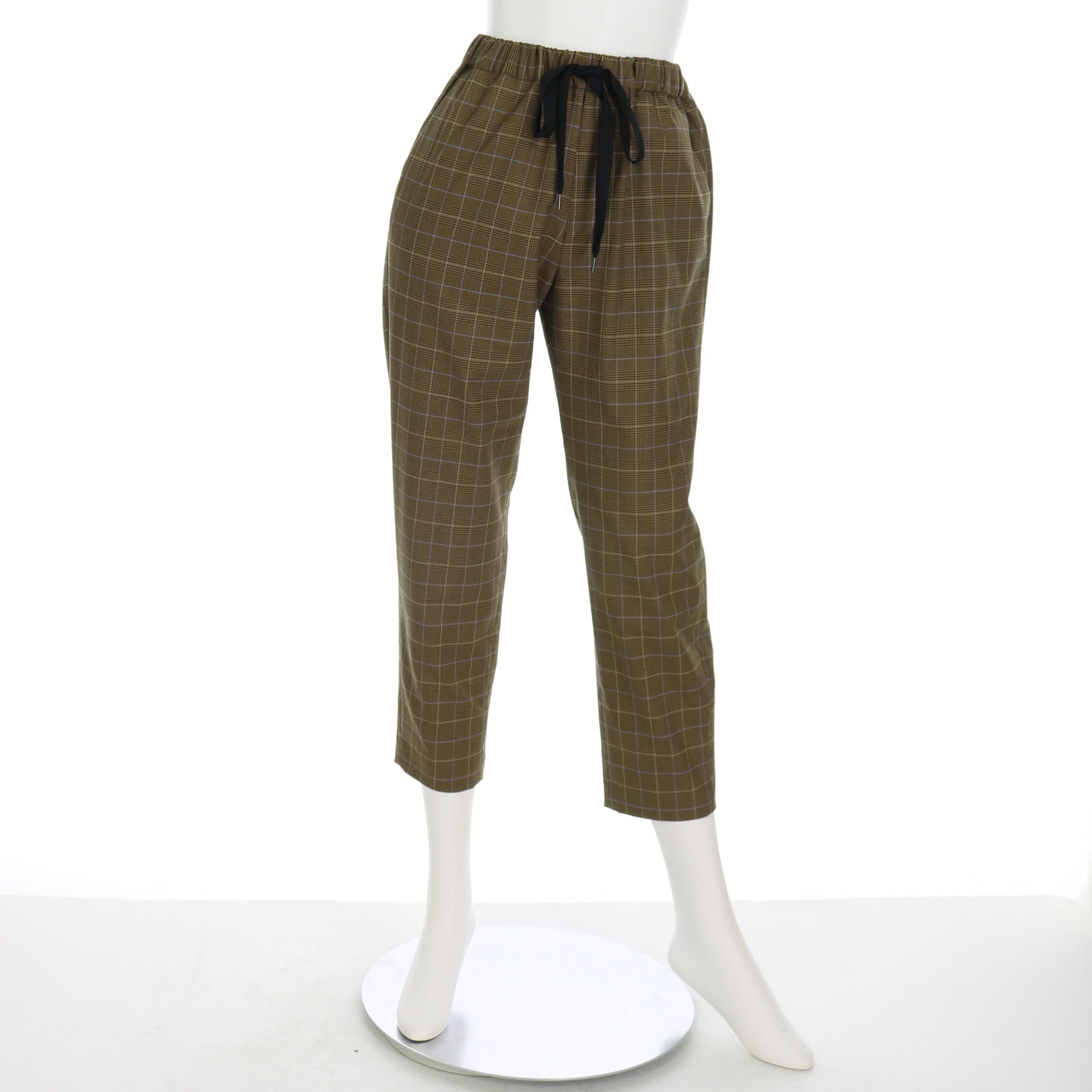 チェック柄ドロストパンツ