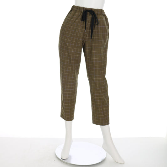 チェック柄ドロストパンツ