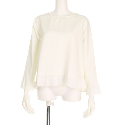 裾と袖のプリーツデザインブラウス