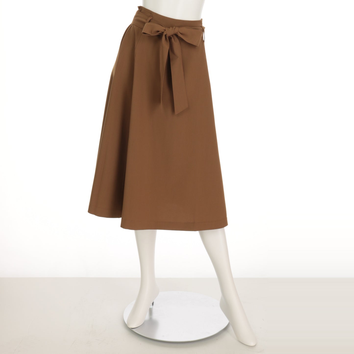 共布ベルト付きフレアスカート