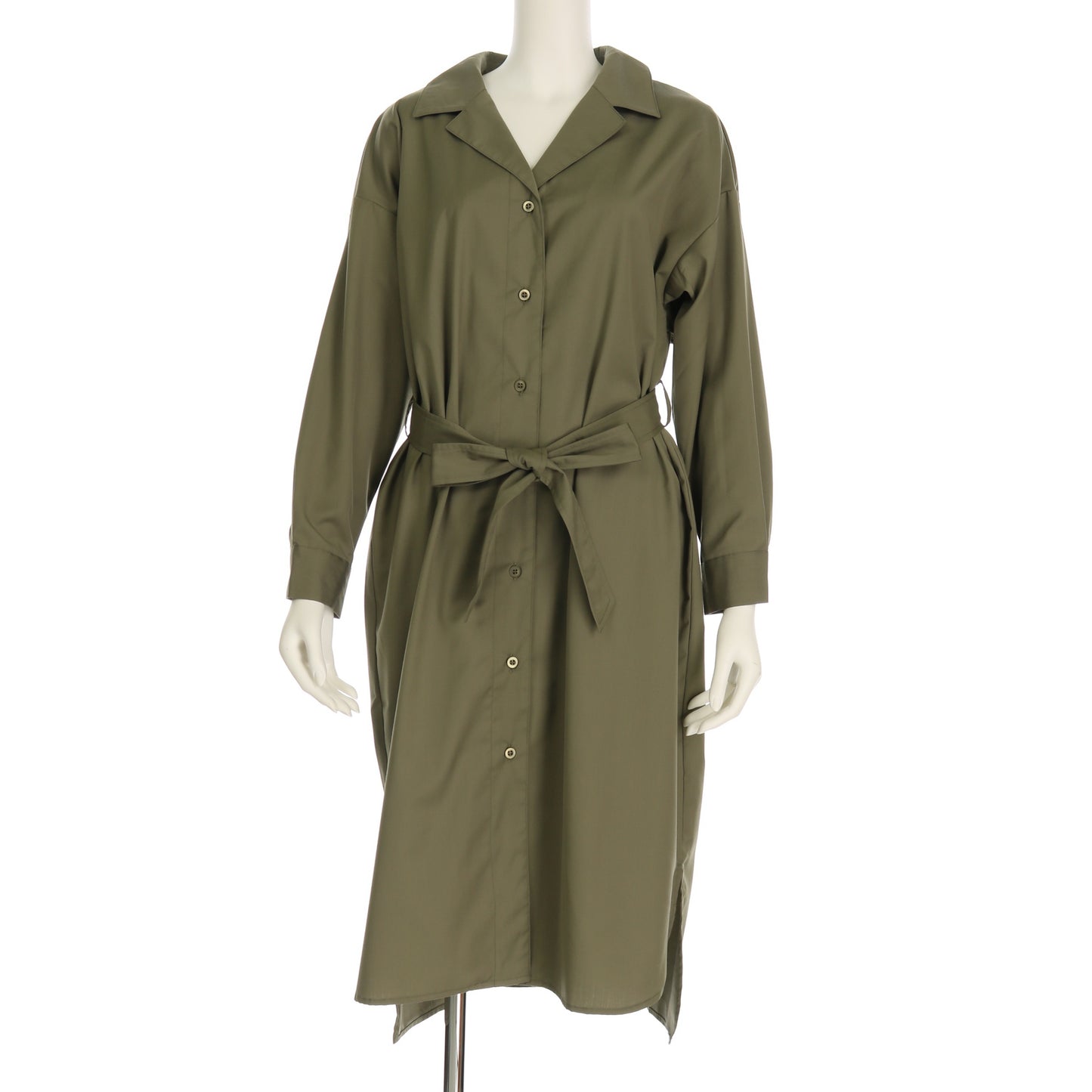 ウエストリボンシャツワンピース