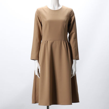 ウエストリボンラウンドネックワンピース