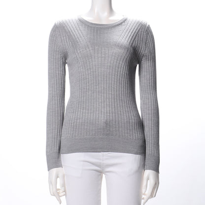 ラウンドネックリブニット