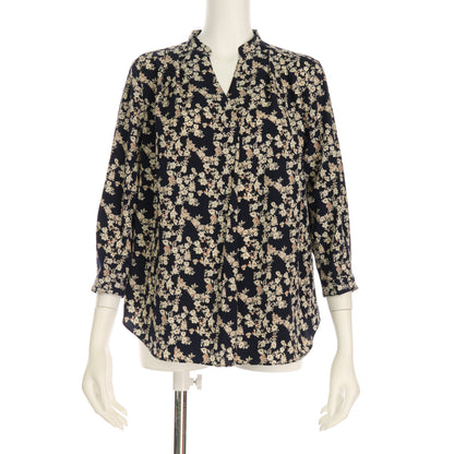 小花柄Vネックブラウス