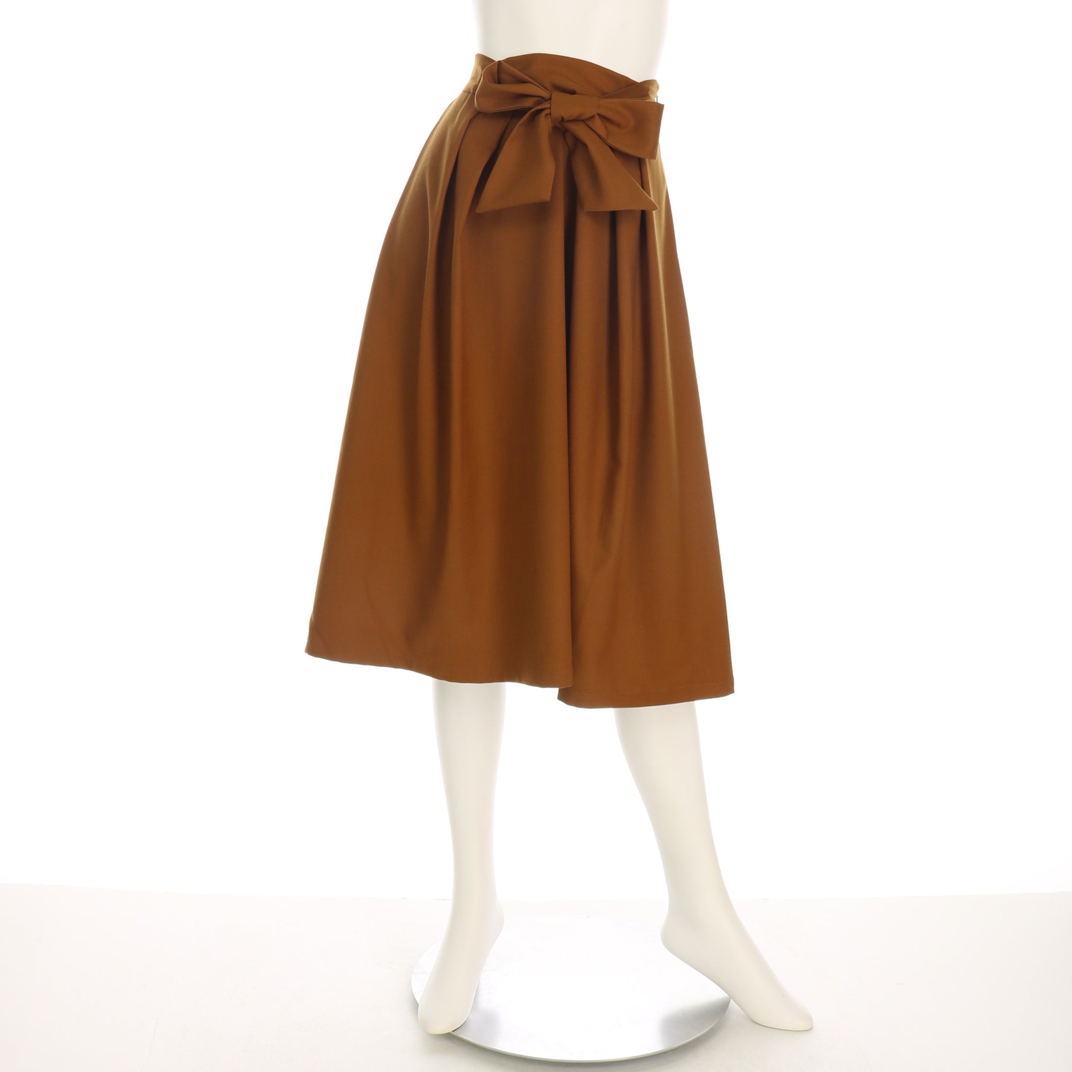 ウエストリボンタック入りフレアスカート