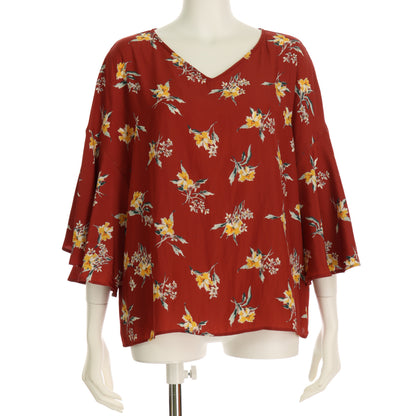 花柄フレアスリーブブラウス