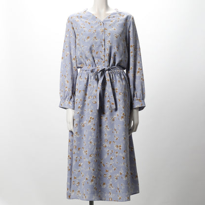 ウエストリボン小花柄ワンピース