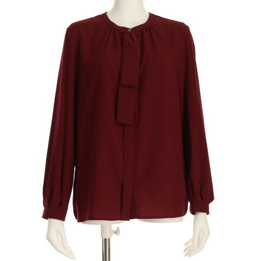 バック開きボウタイブラウス