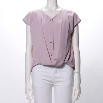 裾タックデザインブラウス