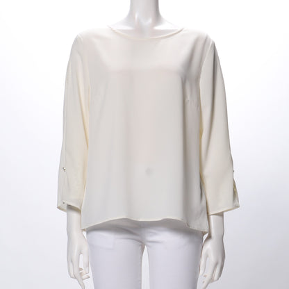 ラッセル幾何レースラウンドネックブラウス