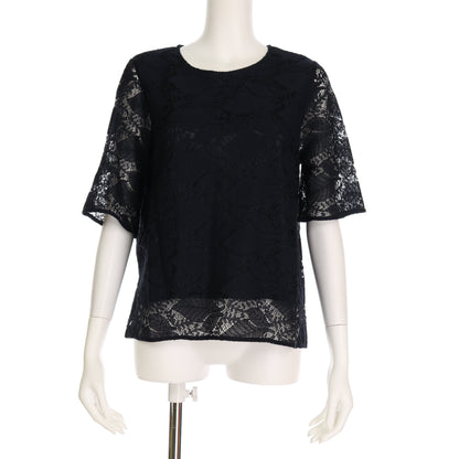 ボタニカルレース透け感ブラウス