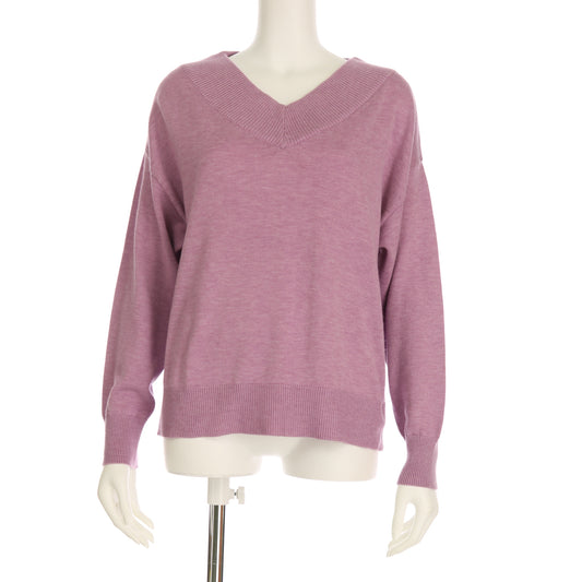 太リブVネックニット