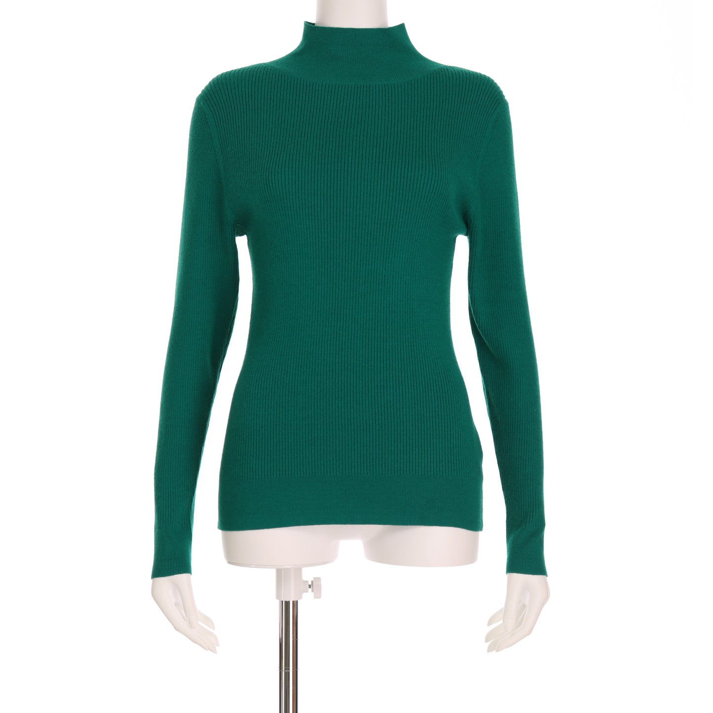 ボトルネックリブニット