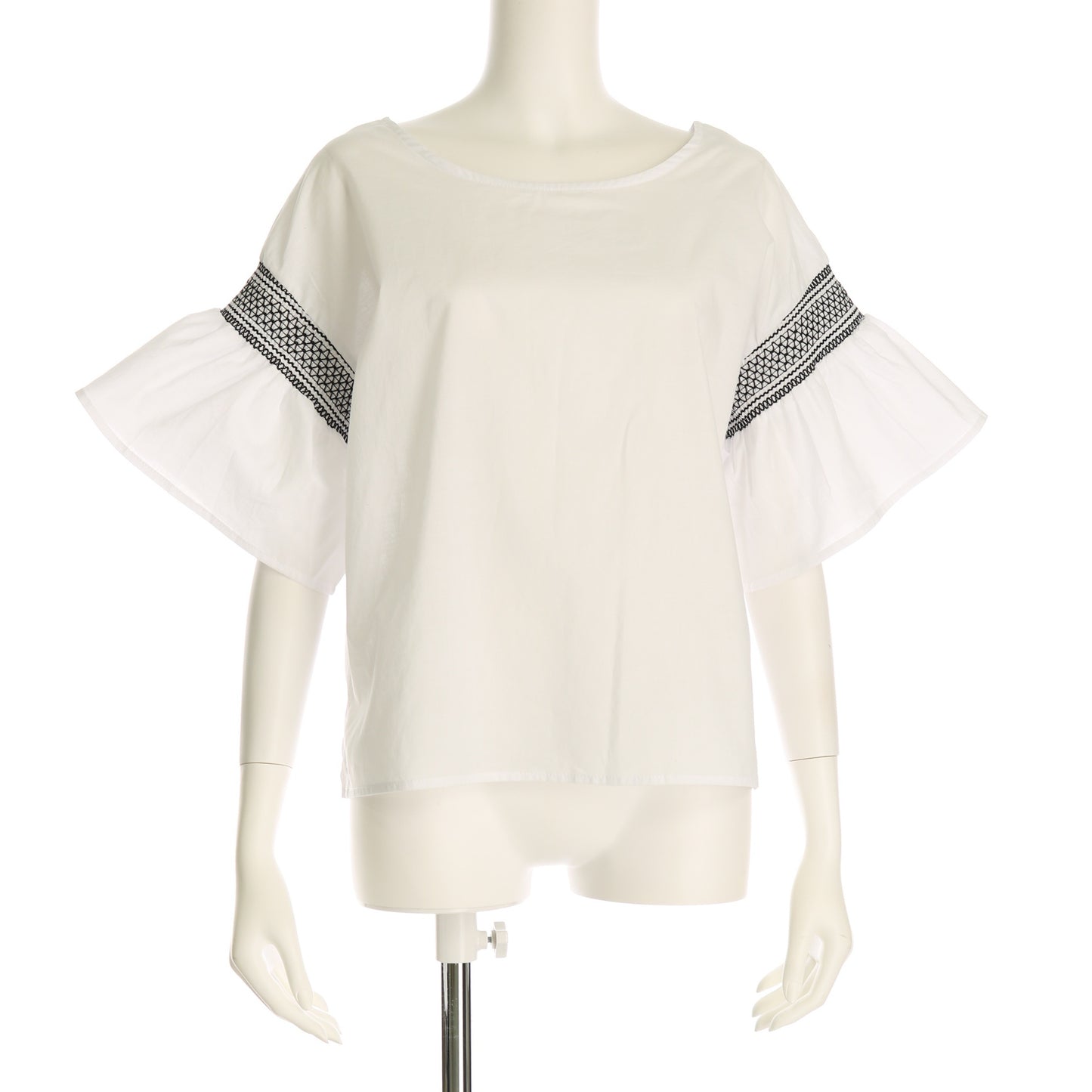 60コットンローンスモッキング袖ブラウス