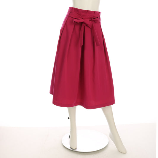 リボンベルト付きタックスカート