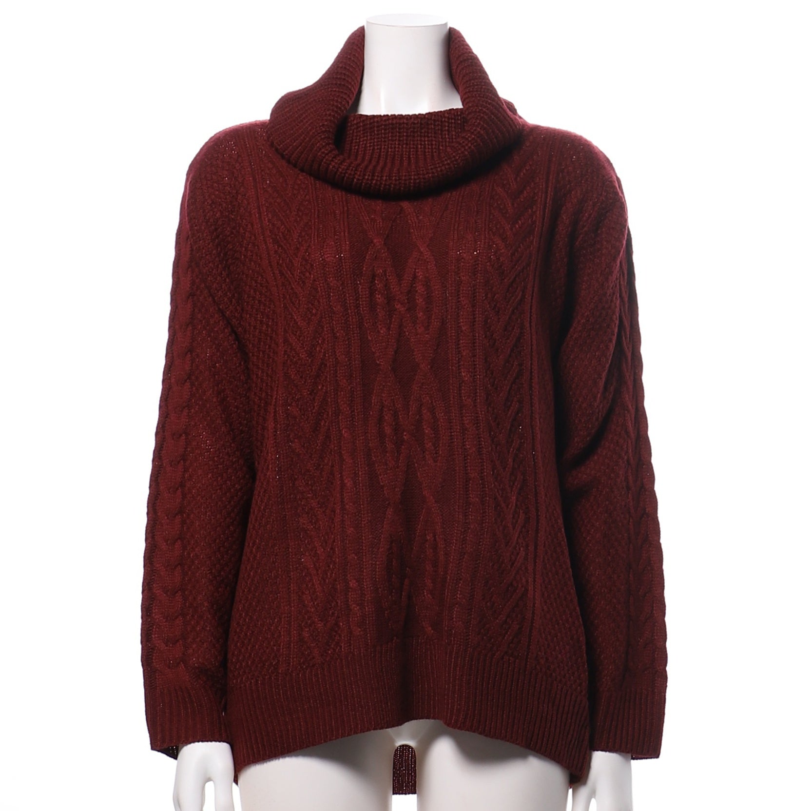 切り替え編みデザインオフタートルニット