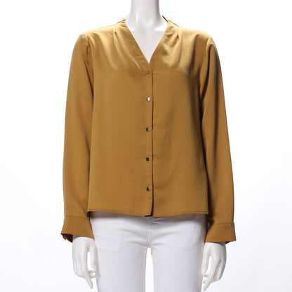 前開きバー釦デザインブラウス