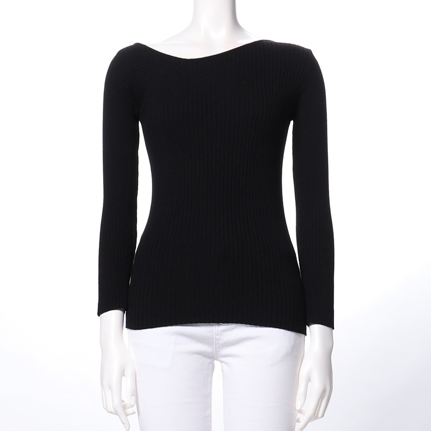 アシンメトリーデザインリブニット