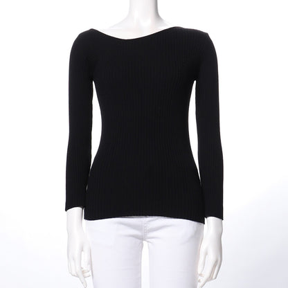 アシンメトリーデザインリブニット