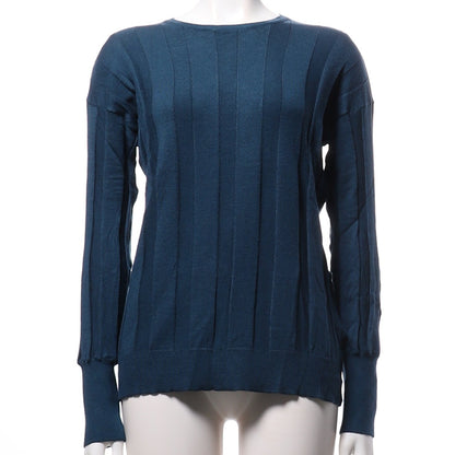 袖口ボタンデザインリブニット