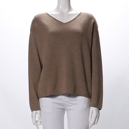 Vネックドロップショルダーニット