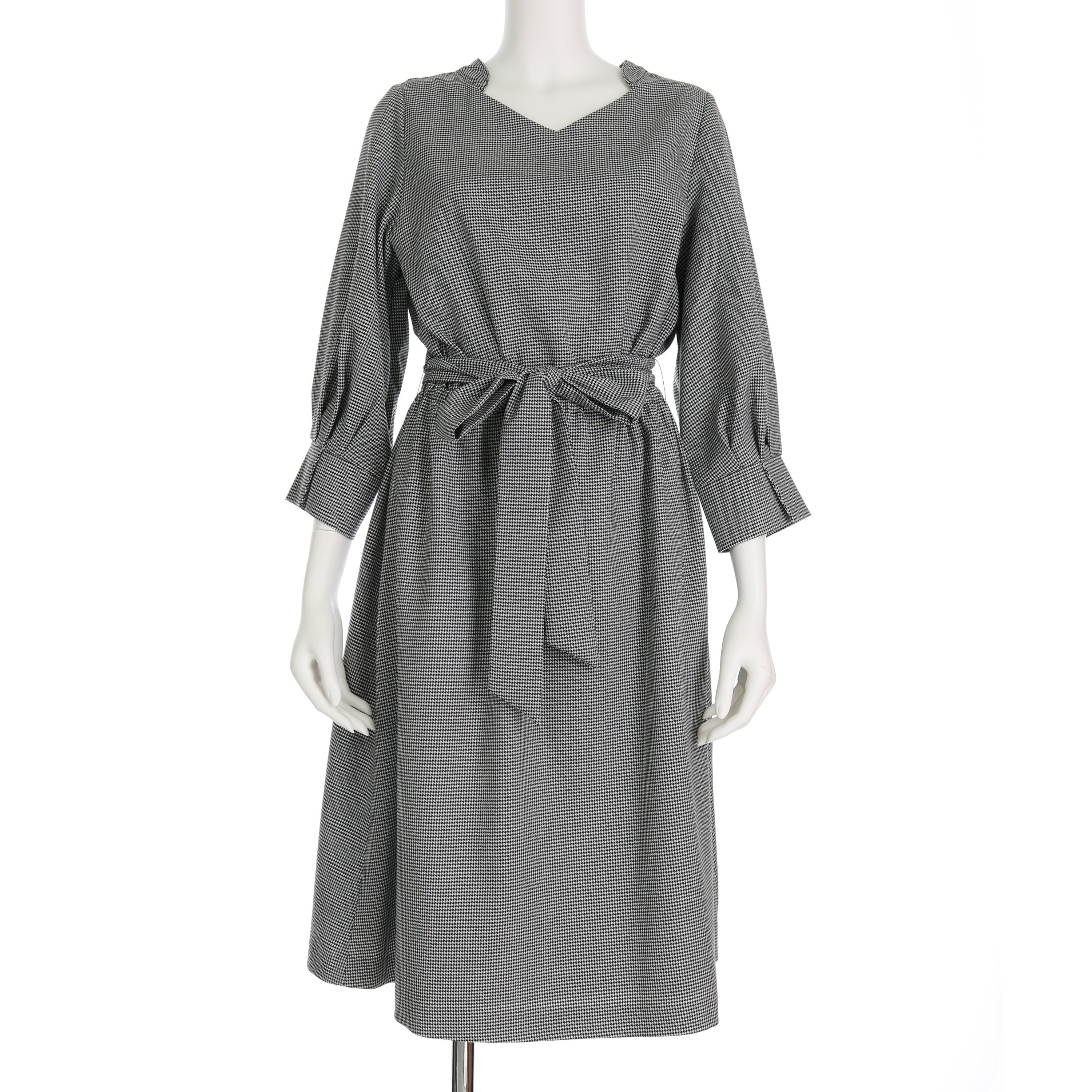 共布リボンベルト付きドレス