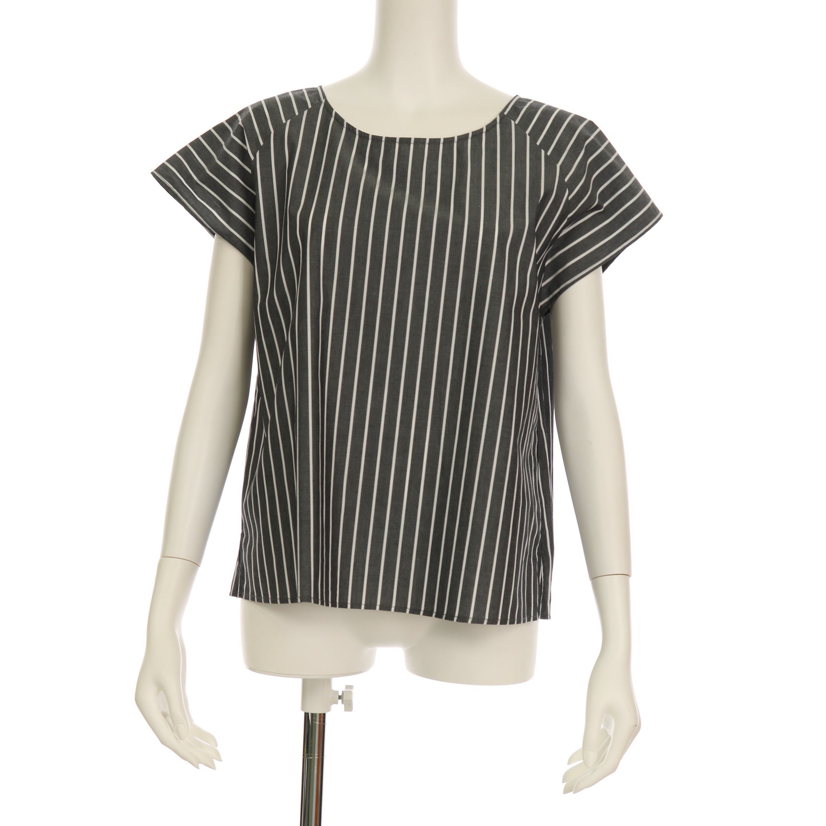 ストライプ柄コットンブラウス