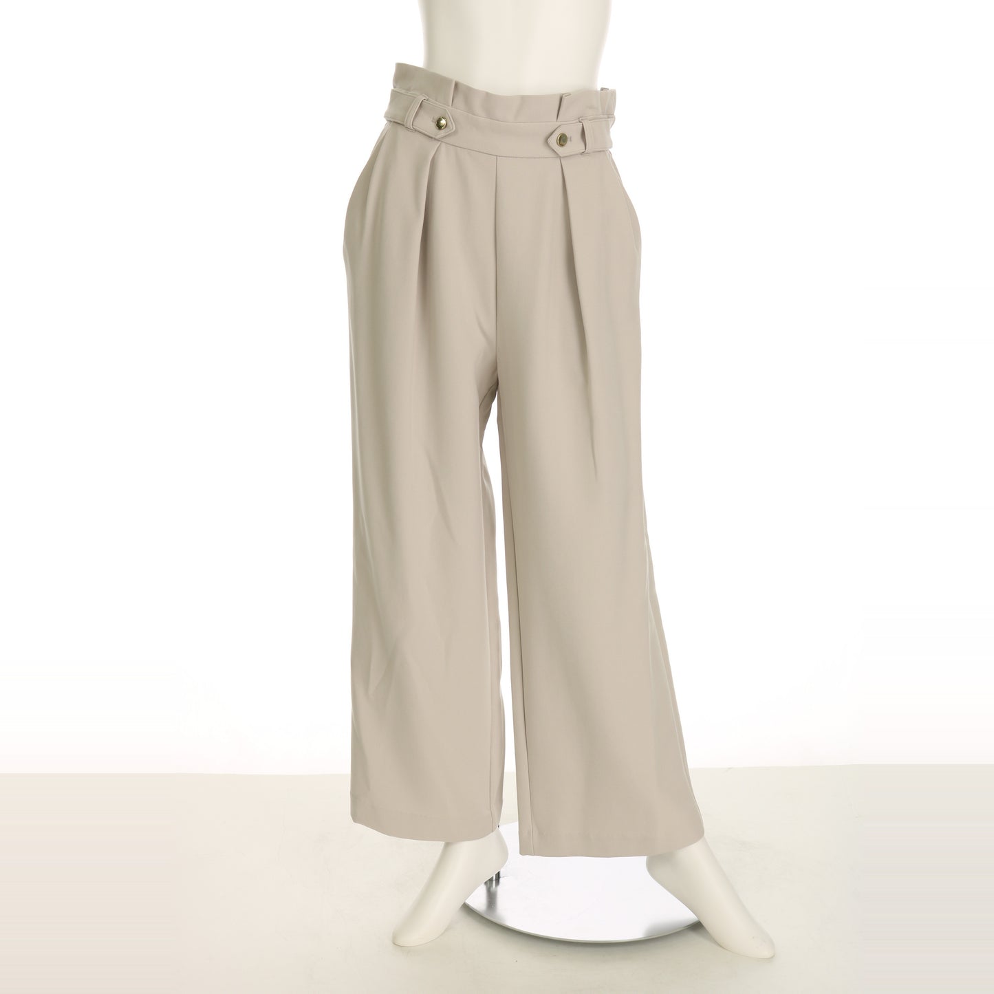 フロントボタンタック入りワイドパンツ