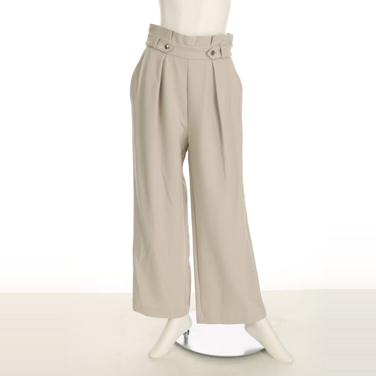 フロントボタンタック入りワイドパンツ