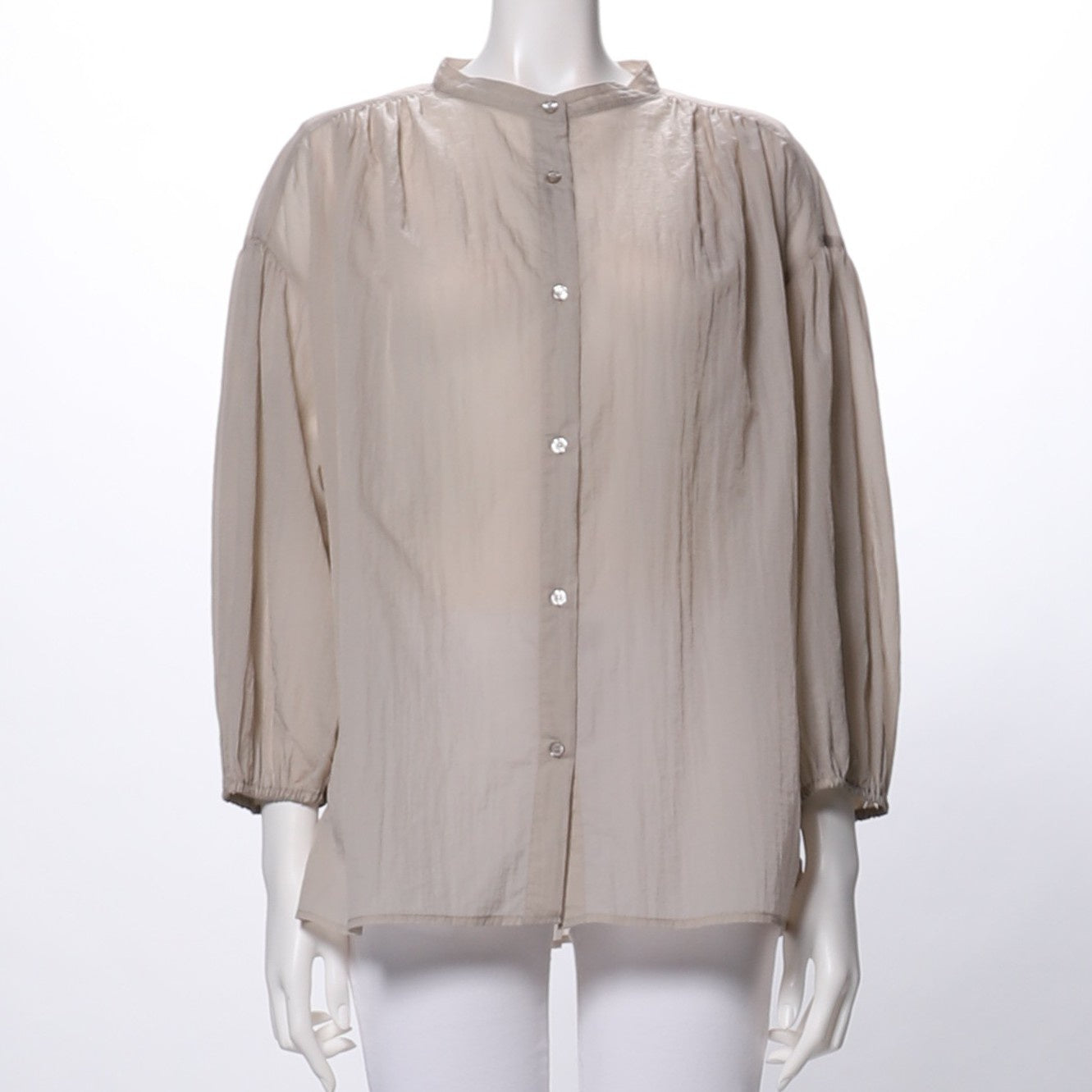 ギャザーバンドカラーブラウス