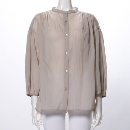 ギャザーバンドカラーブラウス