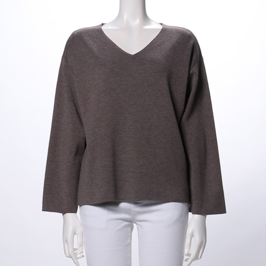 Vネックドロップショルダーニット