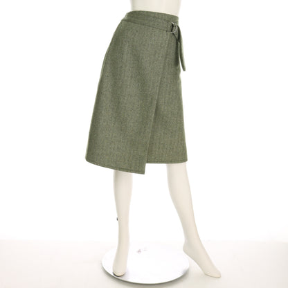 ヘリンボーン柄ラップ風スカート