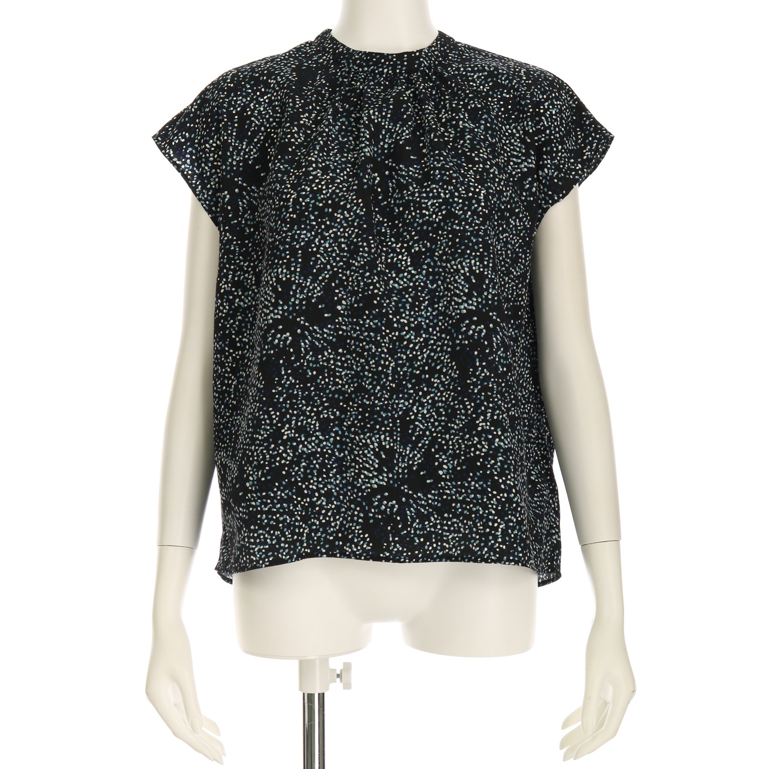 デシンドットプリントブラウス