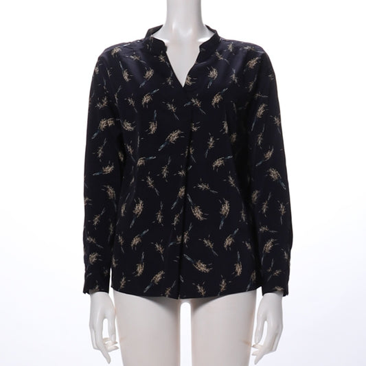 ヴィンテージ柄Vネックブラウス