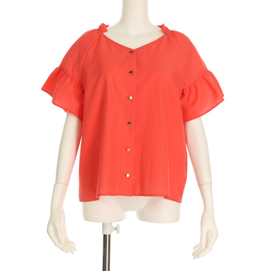 エアリーシャンブレーフレアスリーブブラウス