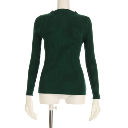 オフネックリブニットプルオーバー