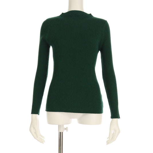 オフネックリブニットプルオーバー