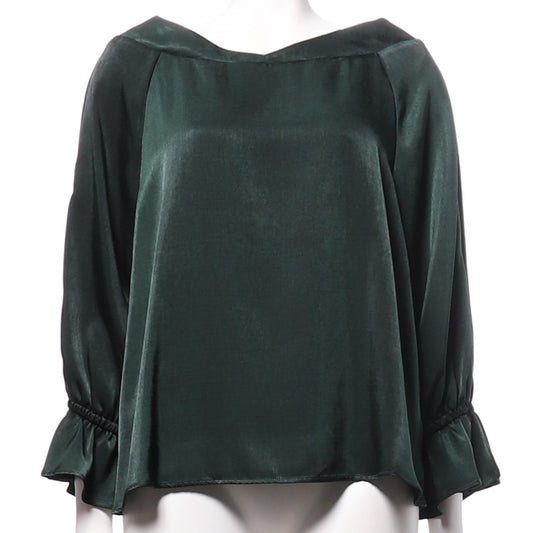 起毛サテンキャンディースリーブブラウス