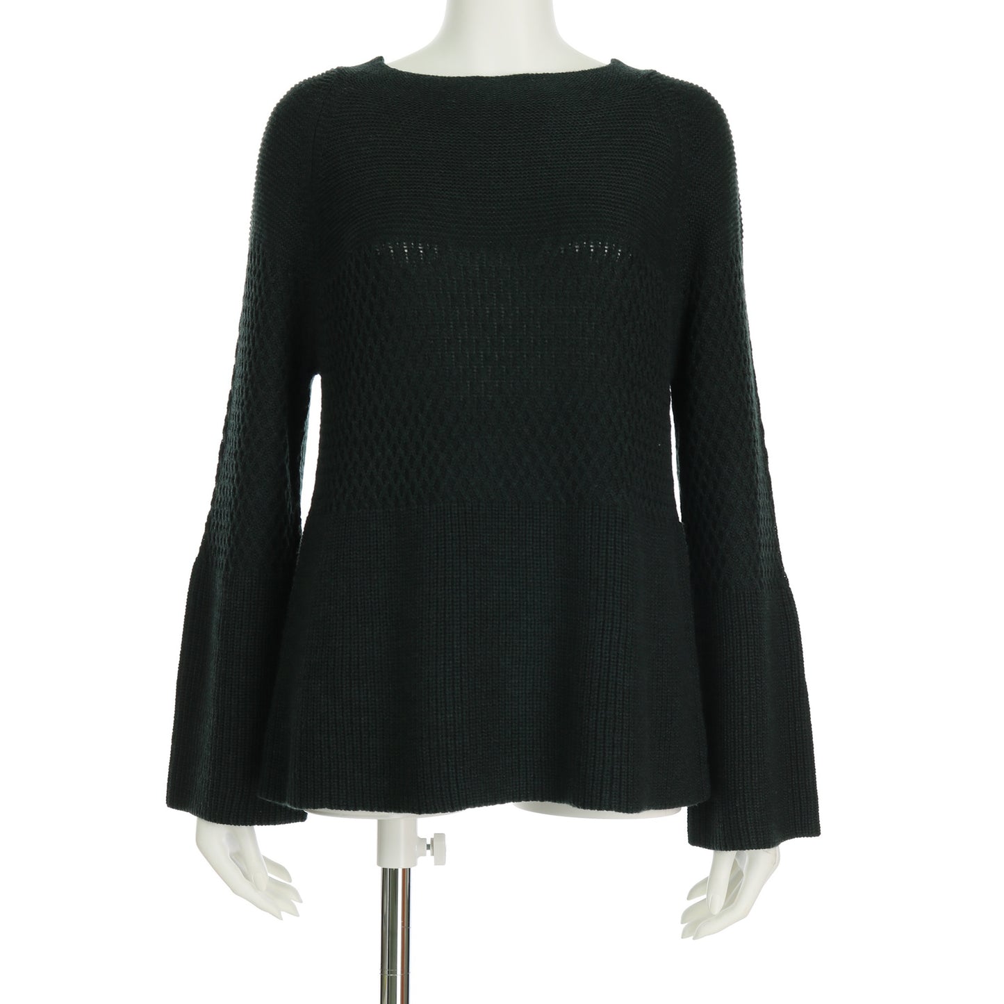 デザイン編み切り替えニット