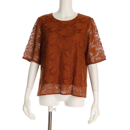 ボタニカルレース透け感ブラウス