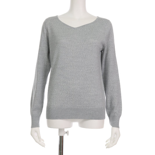 ハートネックVネックニットプルオーバー