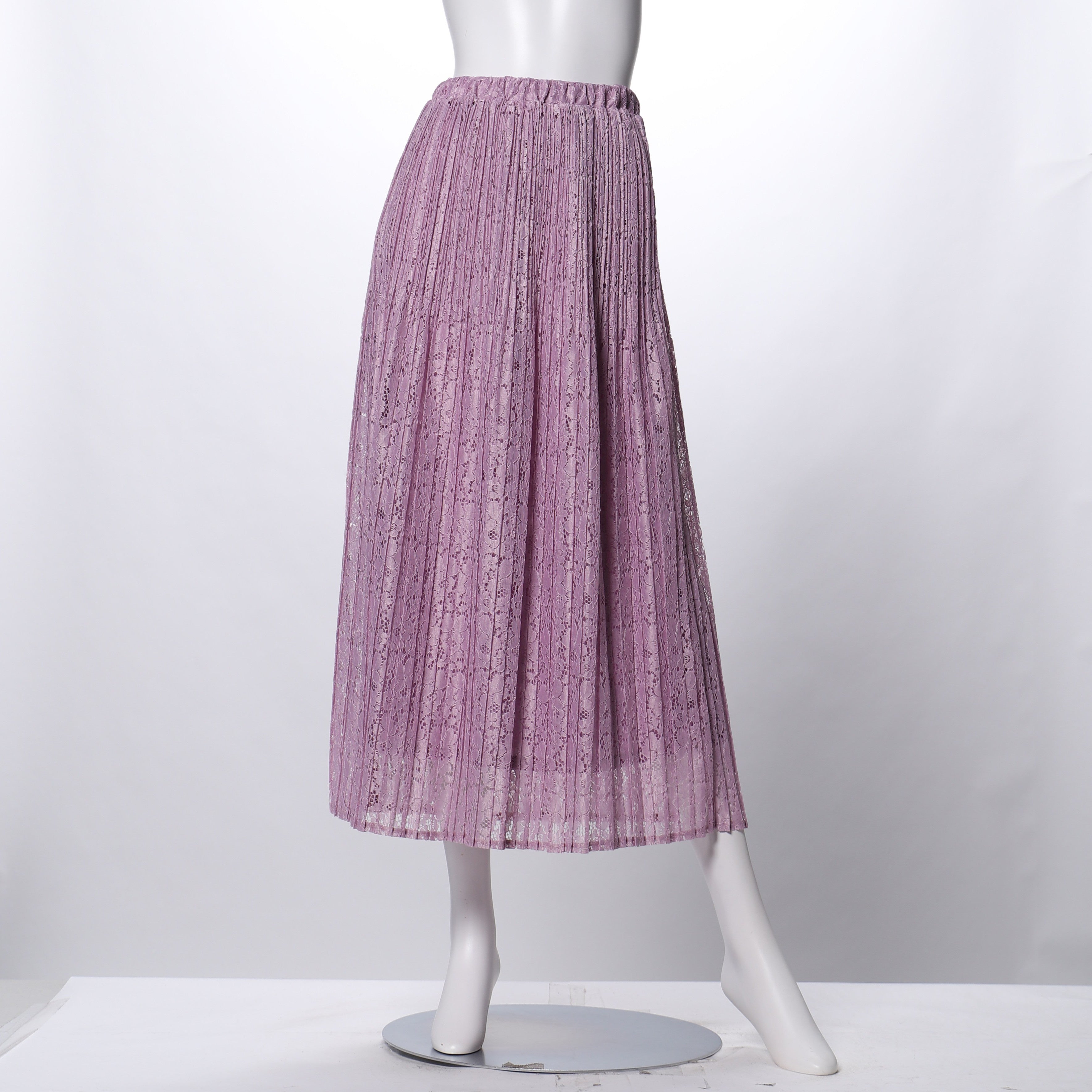 総レースプリーツスカート